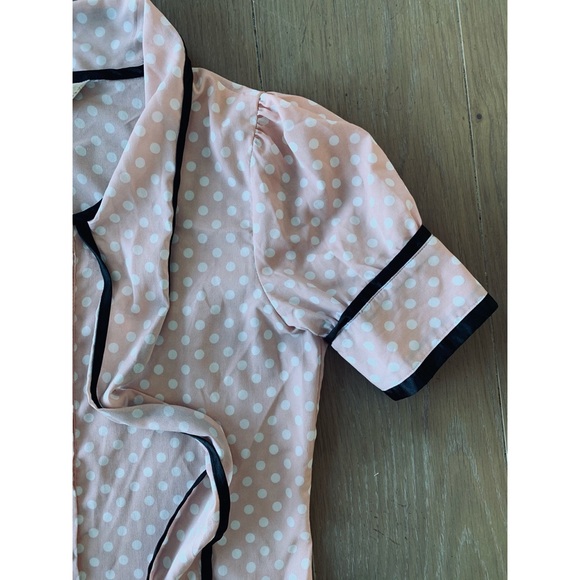 VINTAGE PolkaDot Tie Neck Blouse - Picture 5 of 7